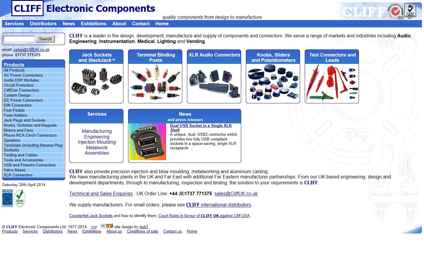 Cliff Electronic Components Ltd Website