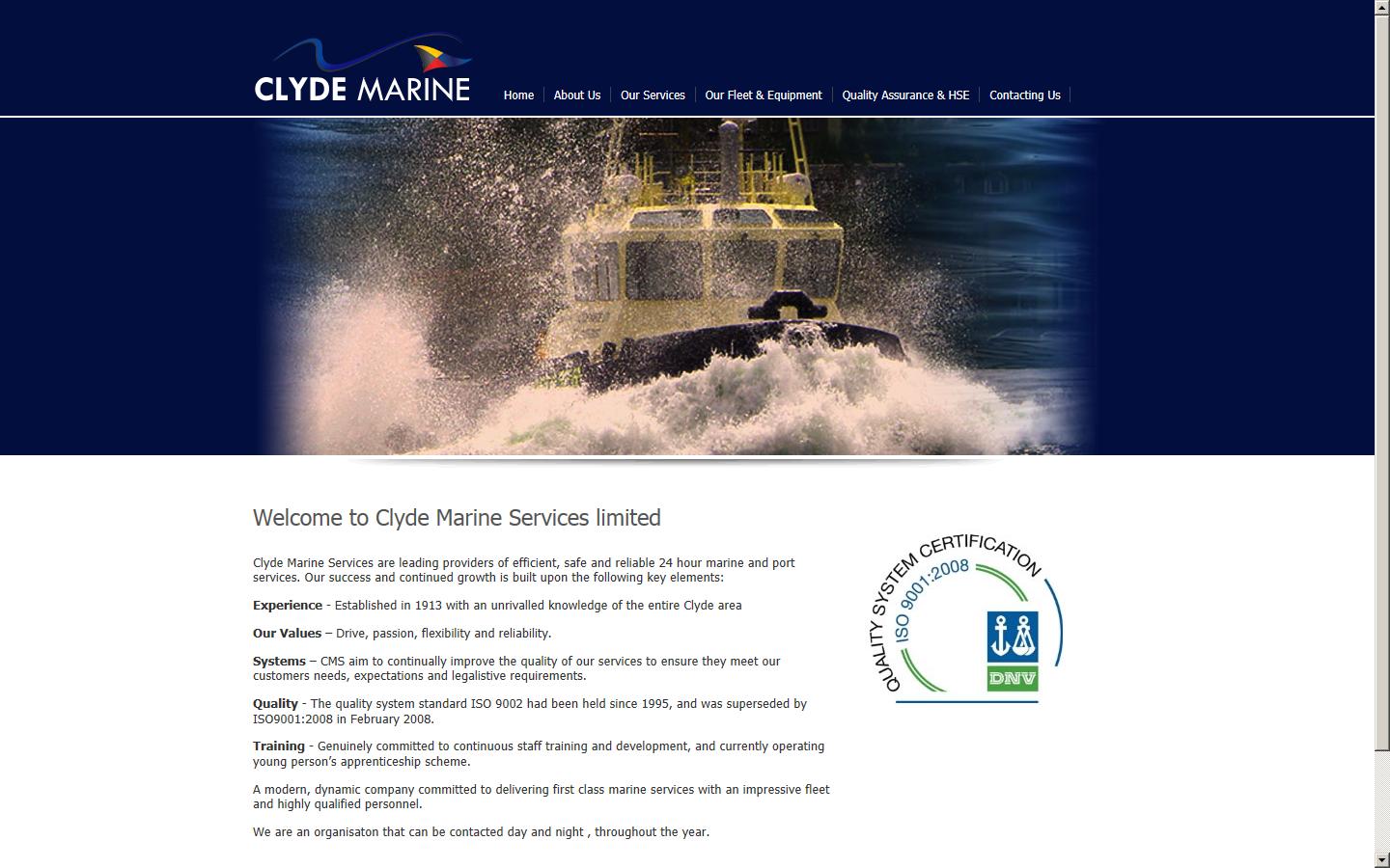 Clyde Marine Services Ltd Website