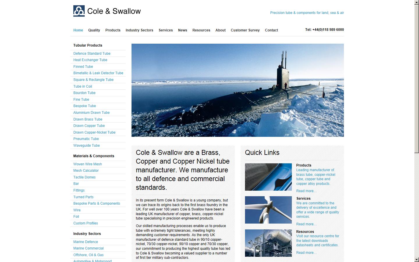 Cole Tubes Ltd Website