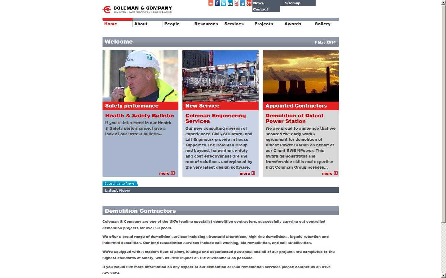 Coleman & Co. Plant Hire Ltd  Website