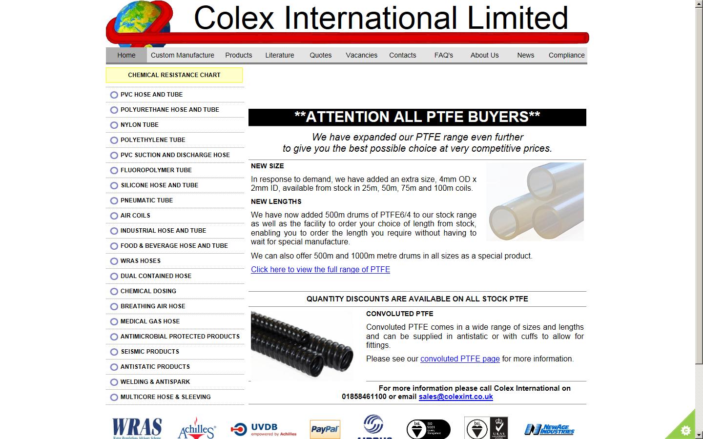Colex International Ltd Website