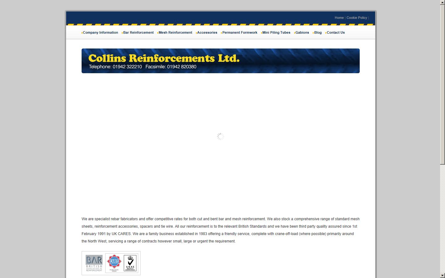 Collins Reinforcements Ltd Website