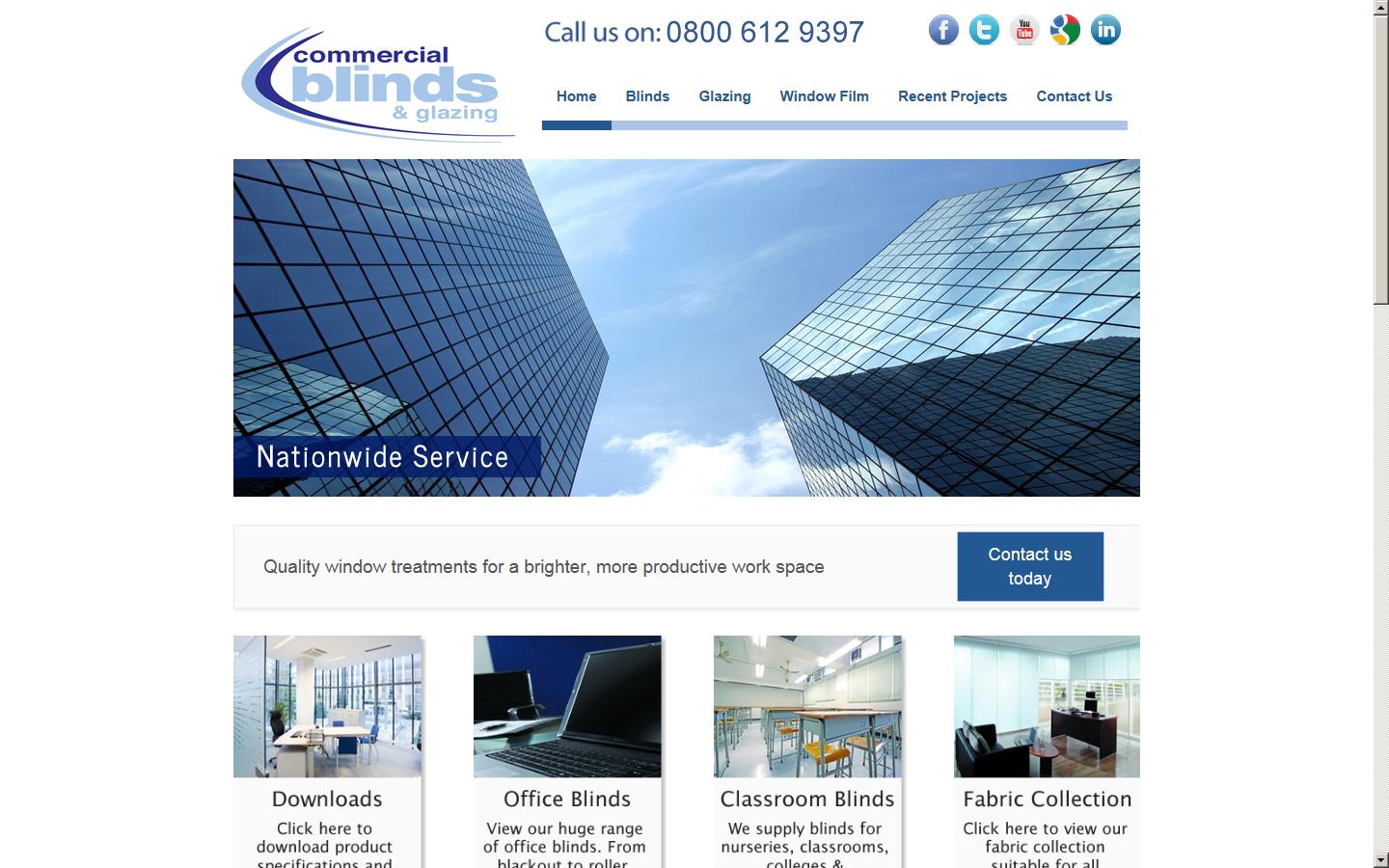 Commercial Blinds & Glazing Ltd Website