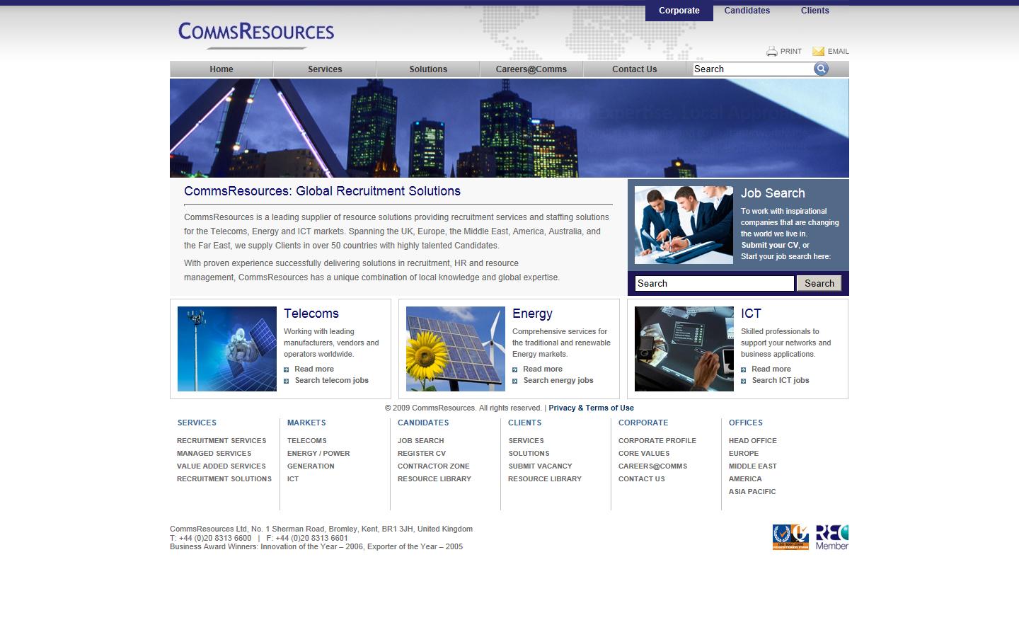 CommsResources Ltd Website