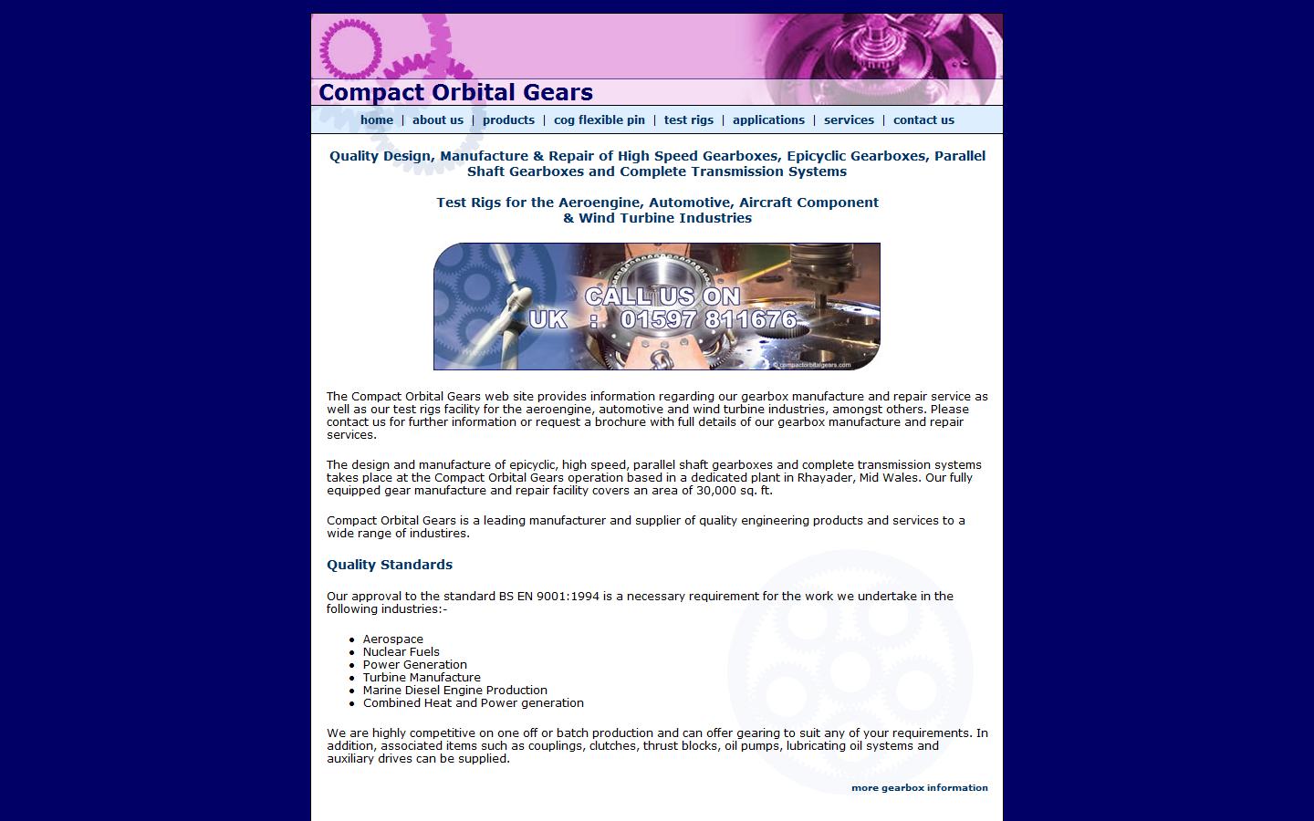 Compact Orbital Gears Ltd Website