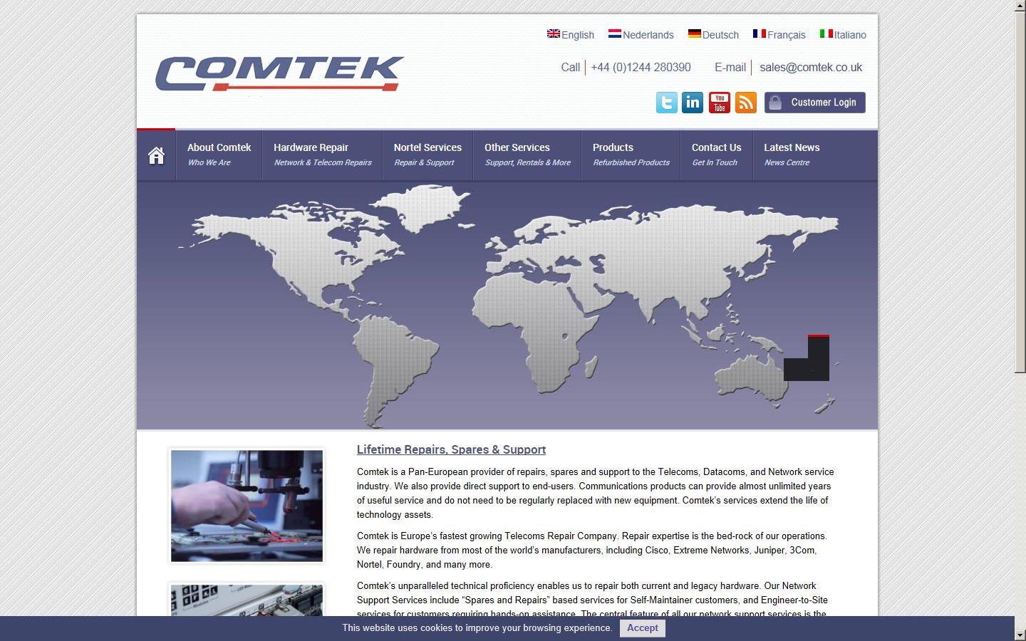 Comtek Network Systems (UK) Ltd Website
