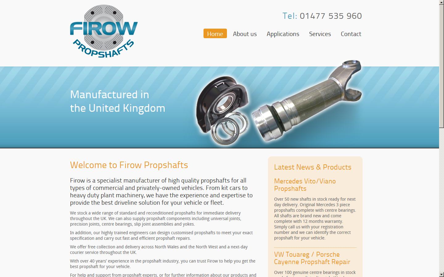 Firow Propshafts Website