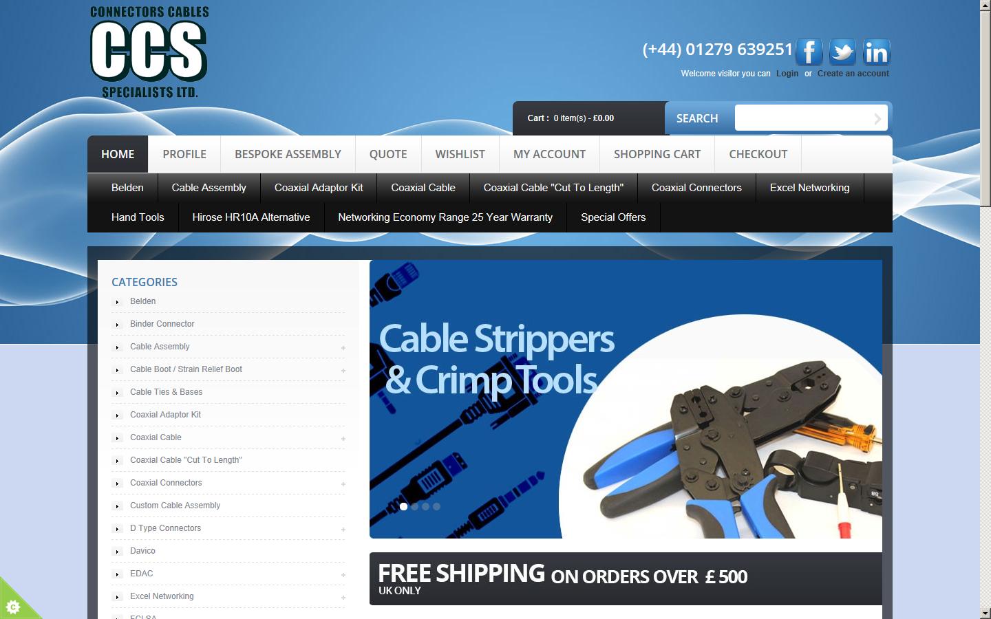 Connectors Cables Specialists (CCS) Ltd Website