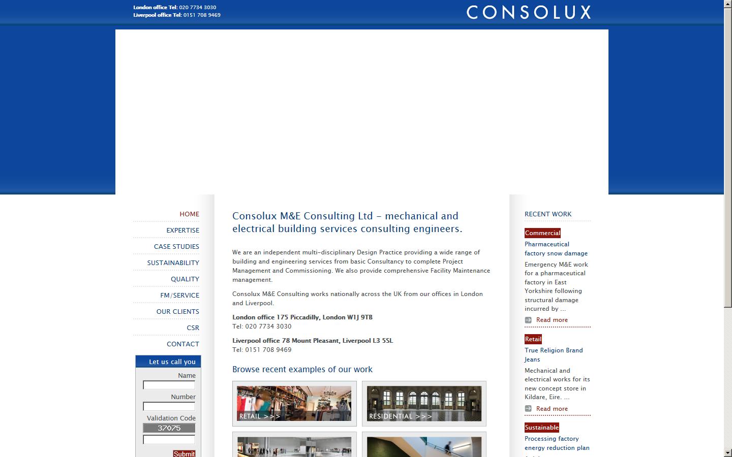 Consolux M&E Consulting Ltd. Website