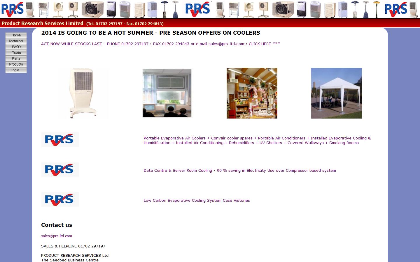 PRODUCT RESEARCH SERVICES Ltd Website