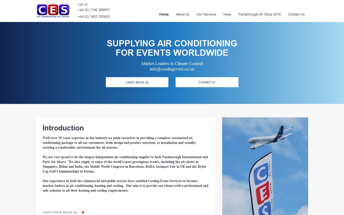 Cooling Event Services Ltd Website