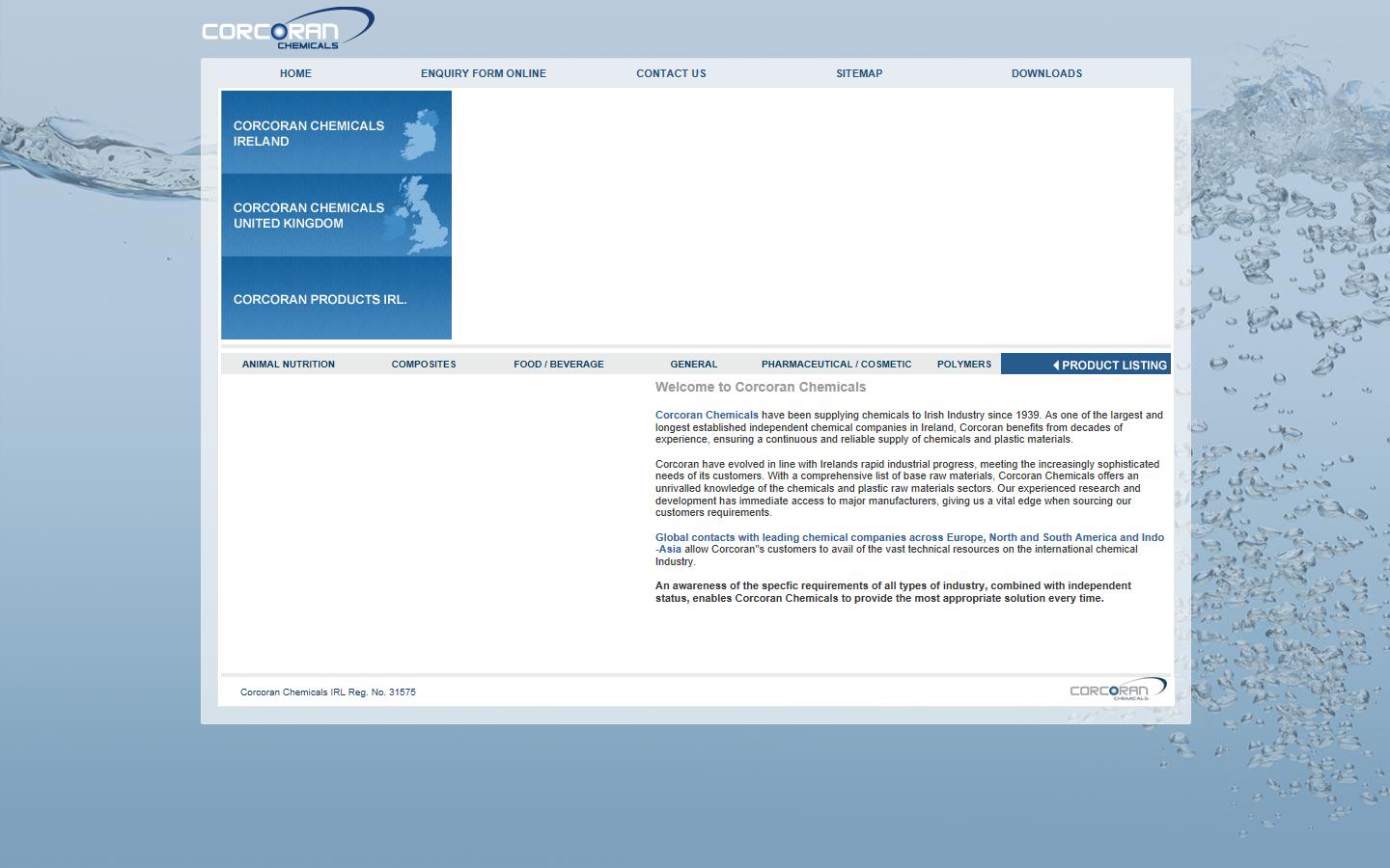 Corcoran Chemicals Ltd Website