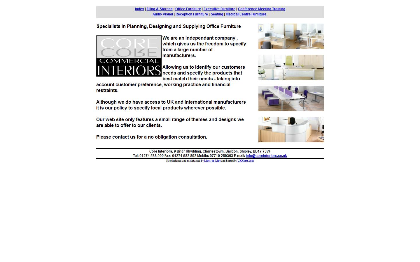 Core Commercial Interiors Website