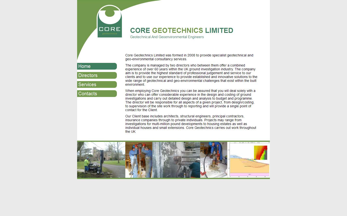 Core Geotechnics Ltd  Website