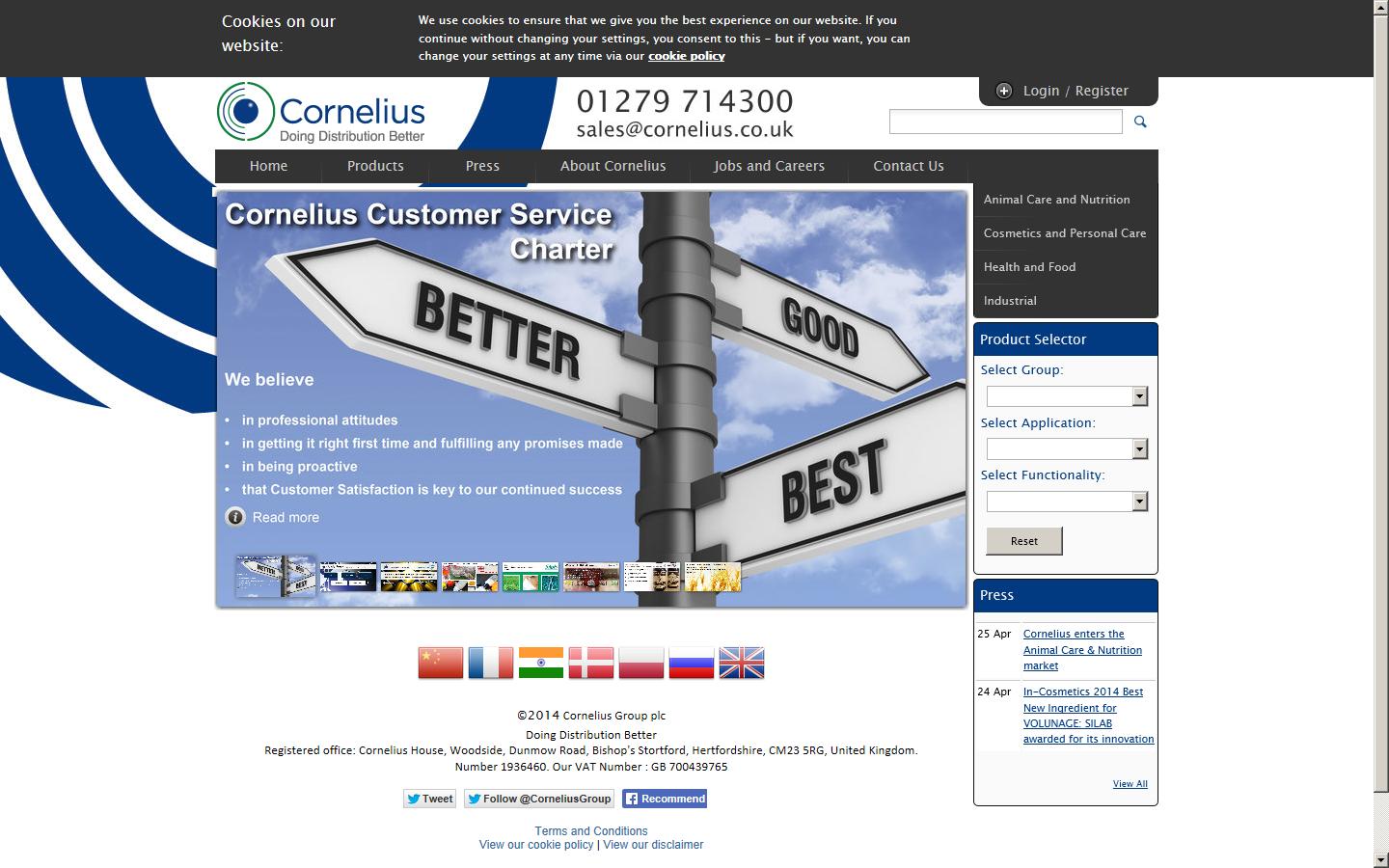 Cornelius Group PLC Website