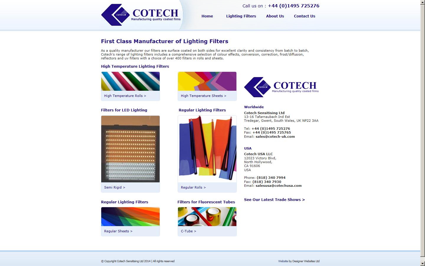 Cotech Sensitising Ltd  Website