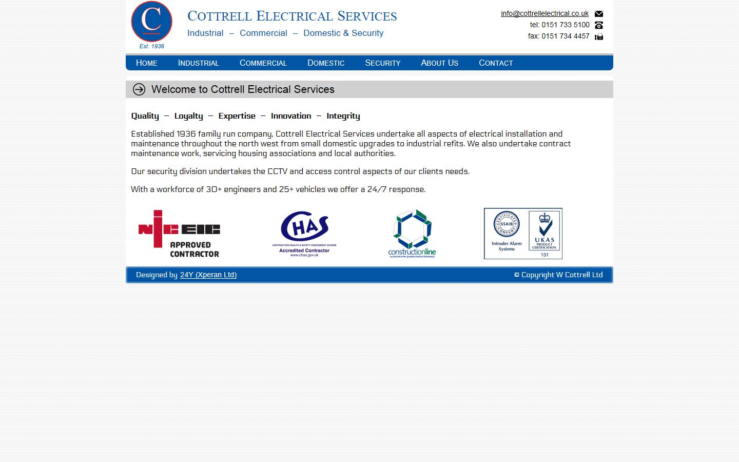 Cottrell Electrical Services Website