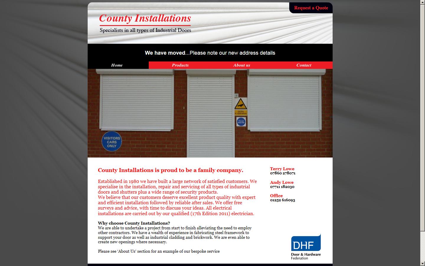 County Installations Website