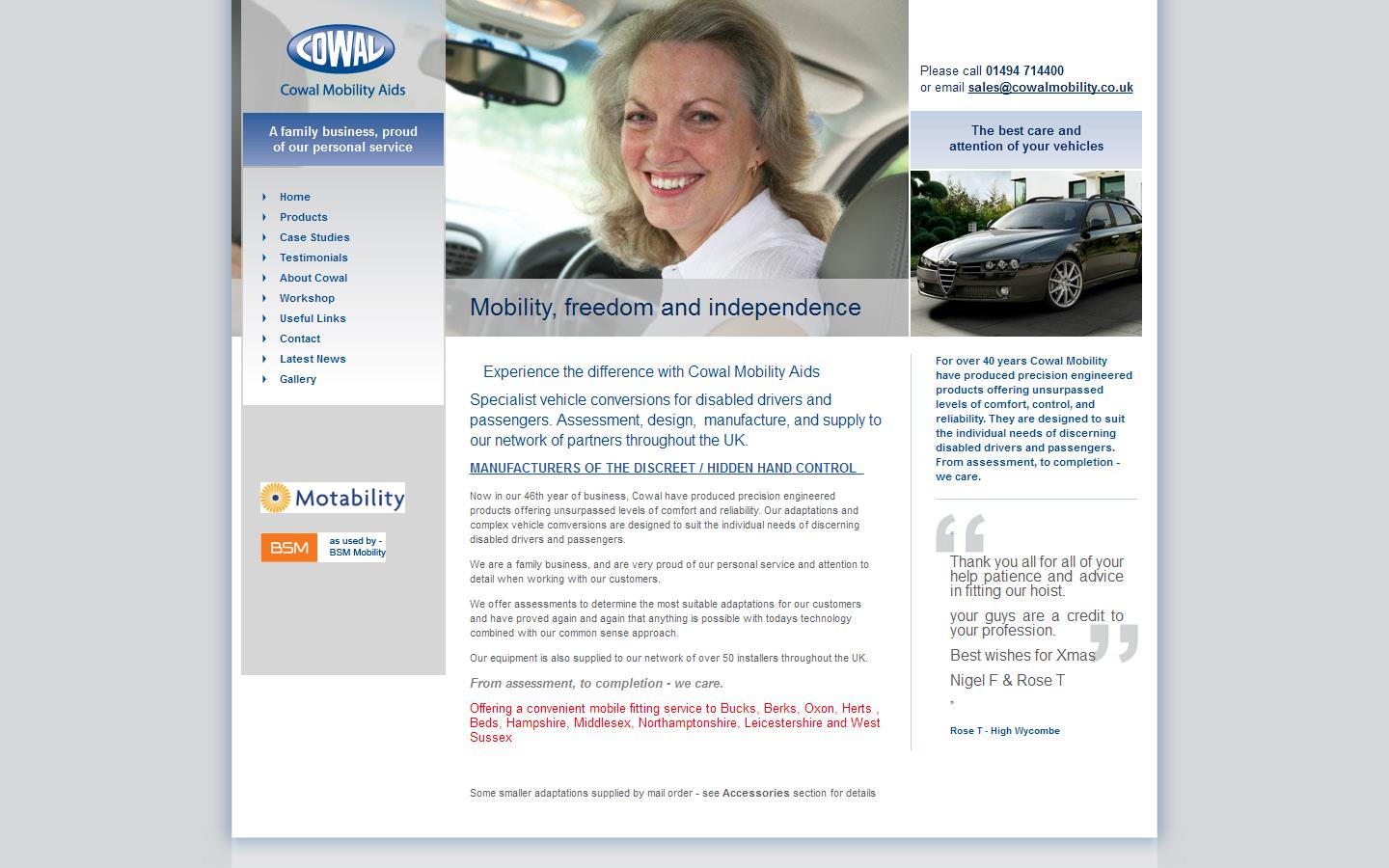 Cowal Mobility Aids Ltd  Website