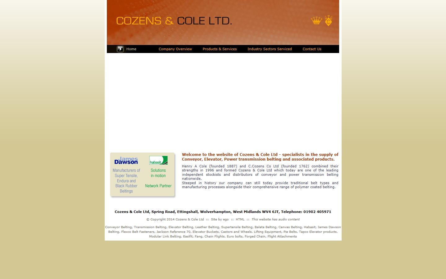 Cozens & Cole Ltd Website