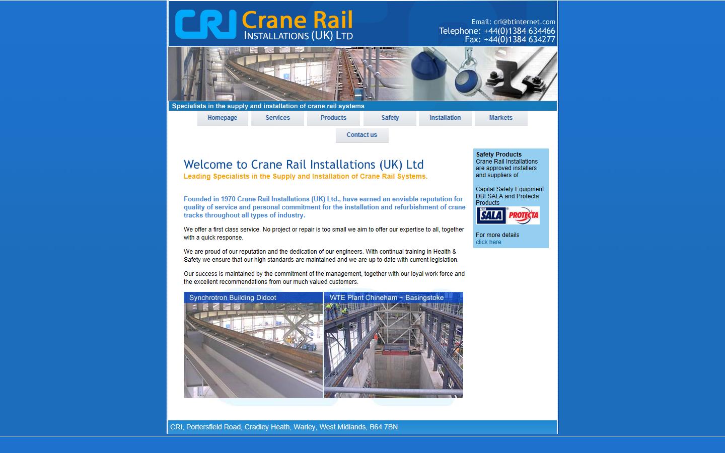 Crane Rail Installations UK Ltd Website