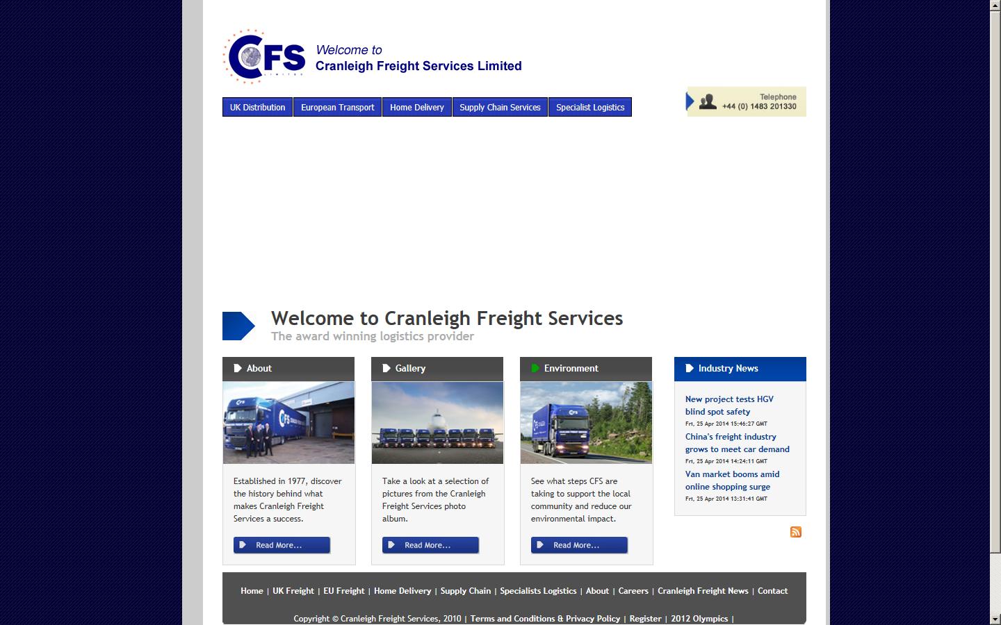 Cranleigh Freight Services Ltd Website