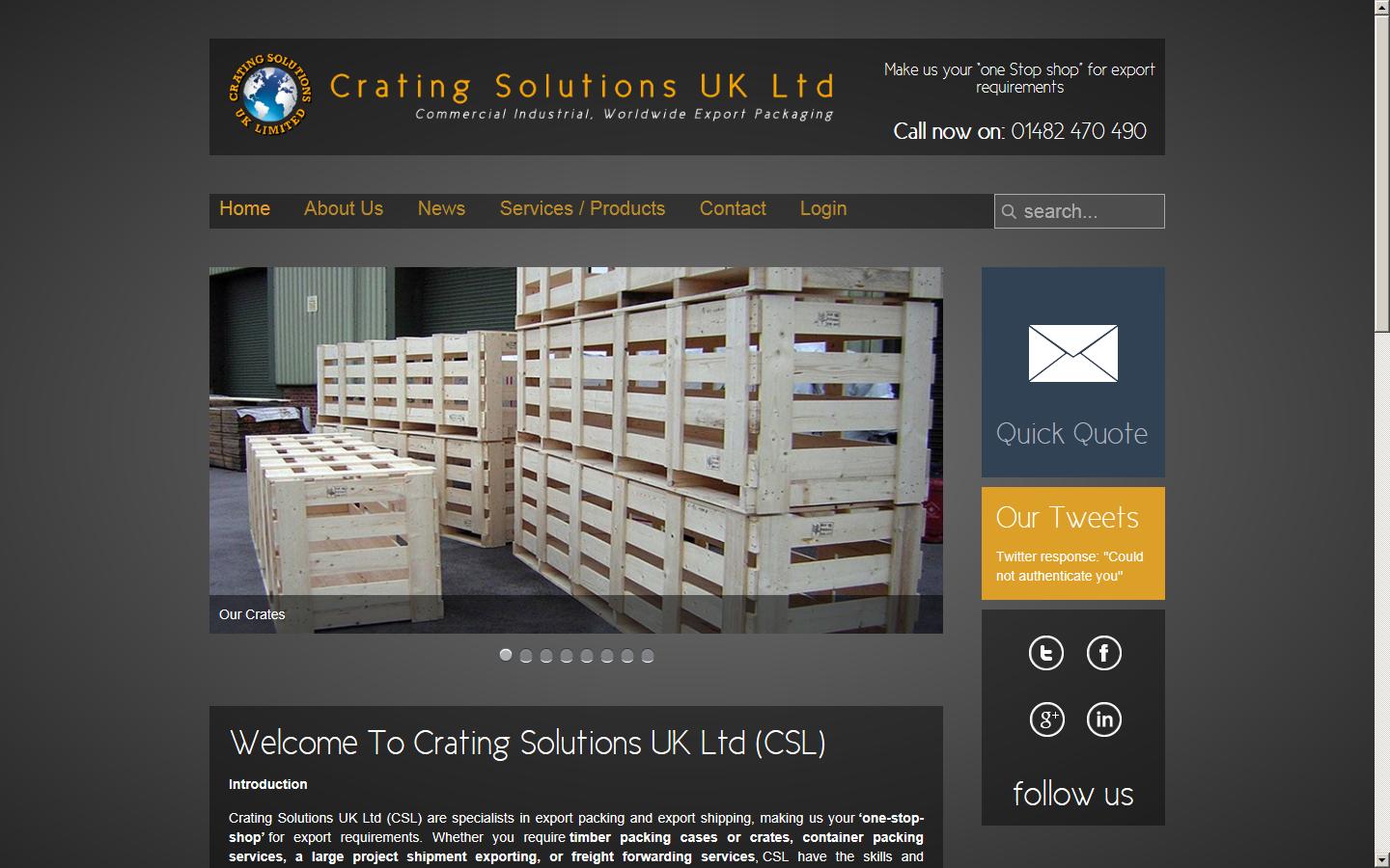 Crating Solutions Ltd  Website