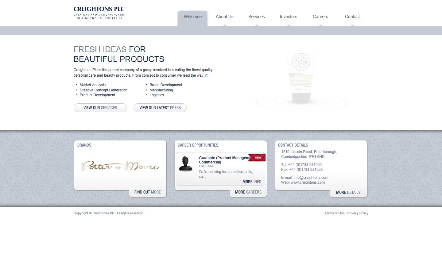Creightons Plc Website