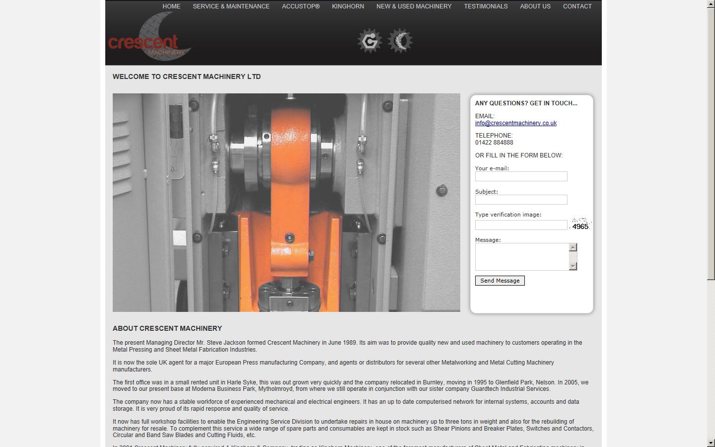 Crescent Machinery Ltd Website