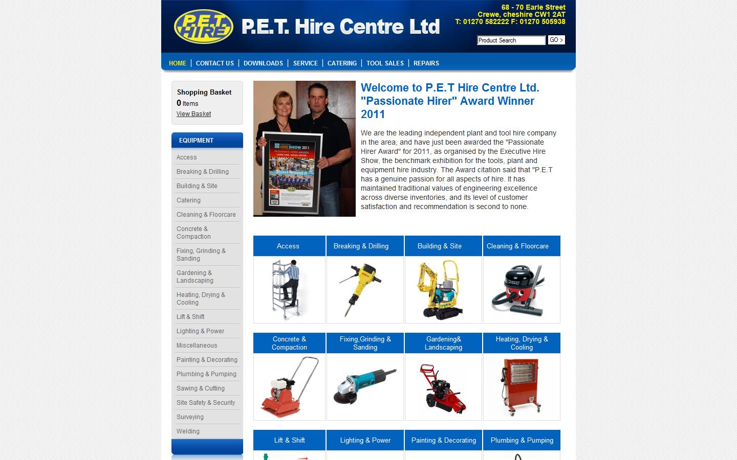 P.E.T Hire Centre Ltd Website
