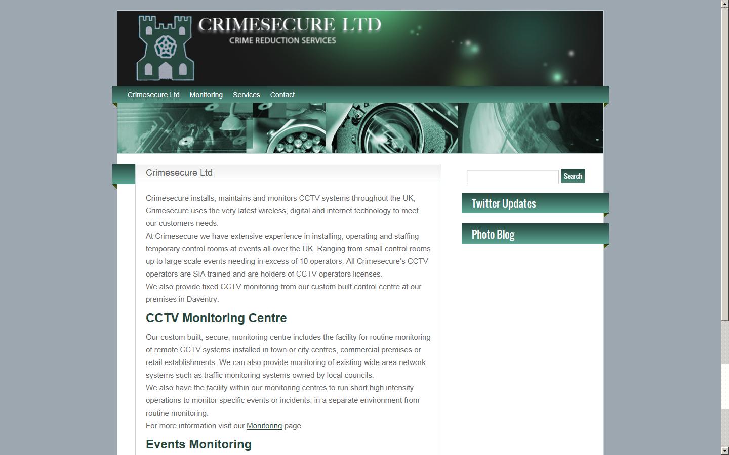 Crimesecure Surveillance Services Ltd Website