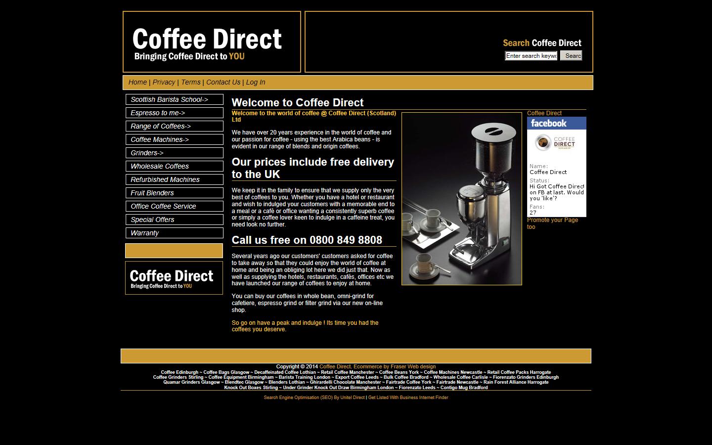 Coffee Direct (Scotland) Ltd Website
