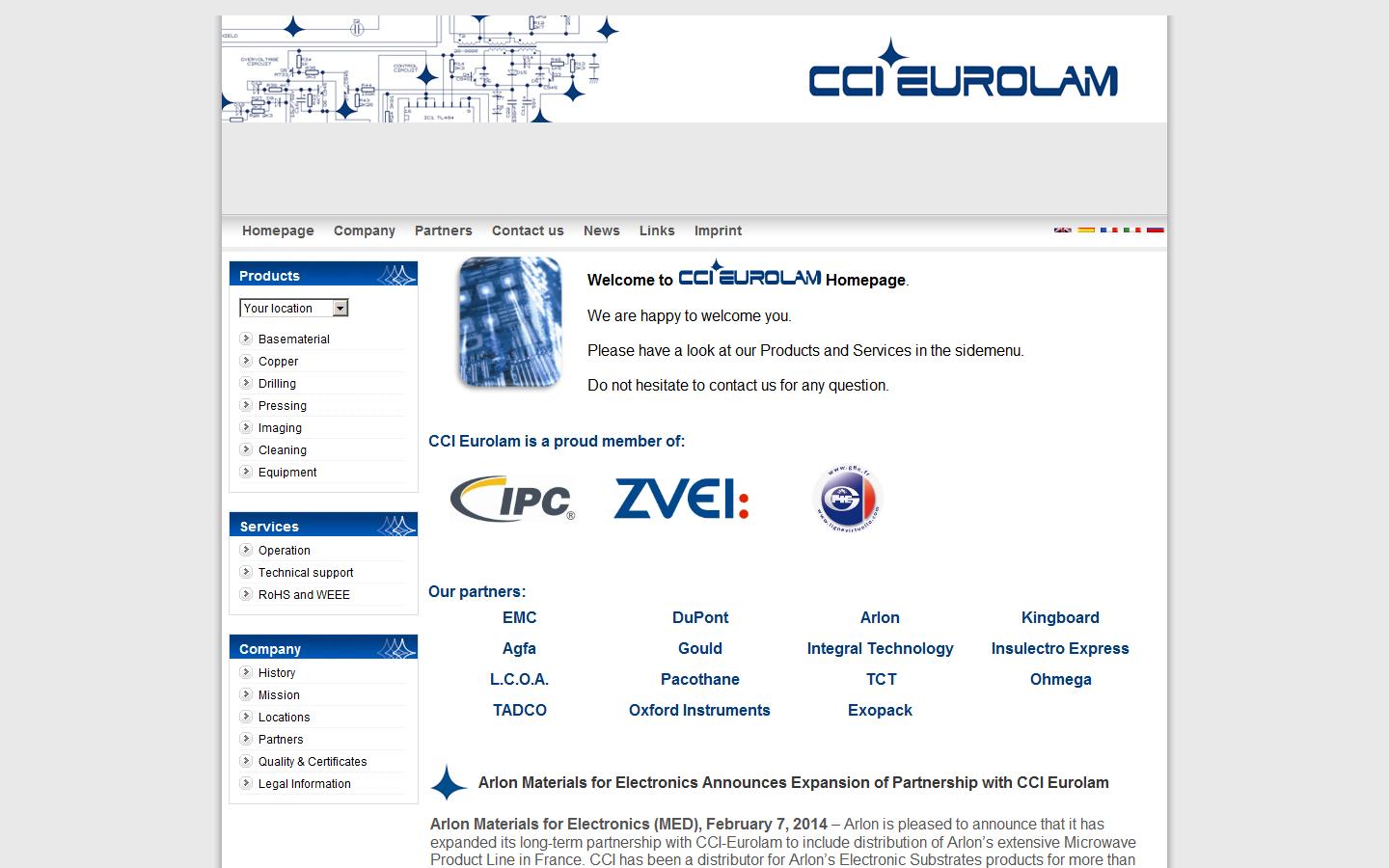 CCI Eurolam Ltd Website