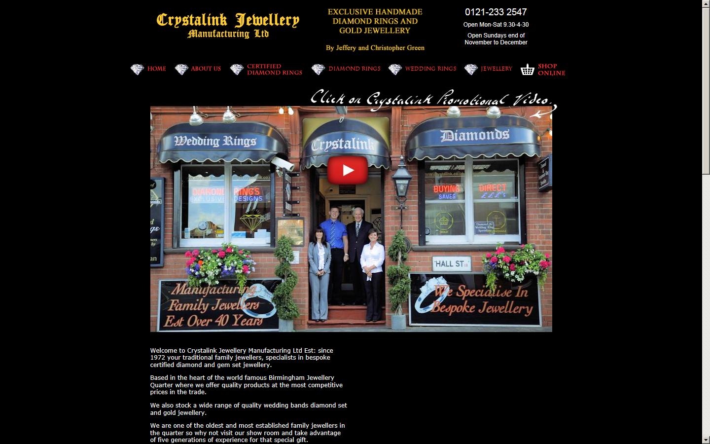 Crystalink Jewellery Manufacturing Ltd Website