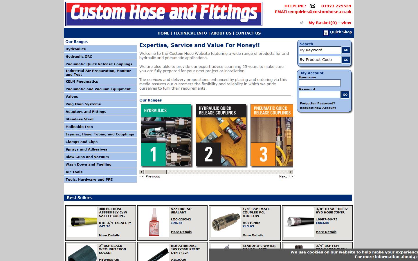 Custom Hose & Fitting Website