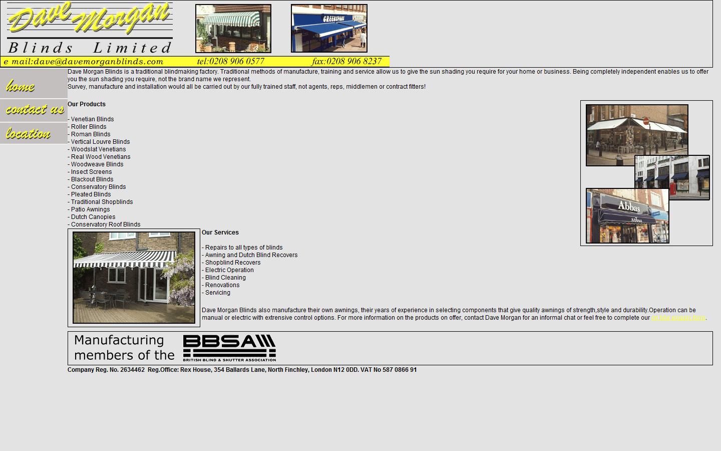 Dave Morgan Blinds Ltd  Website