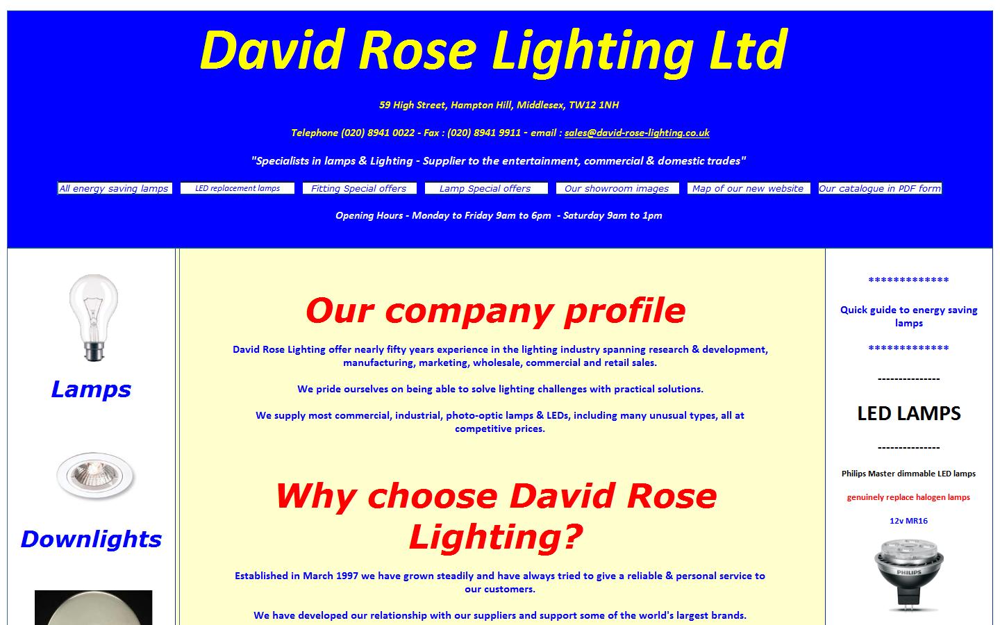 DAVID ROSE LIGHTING LTD Website