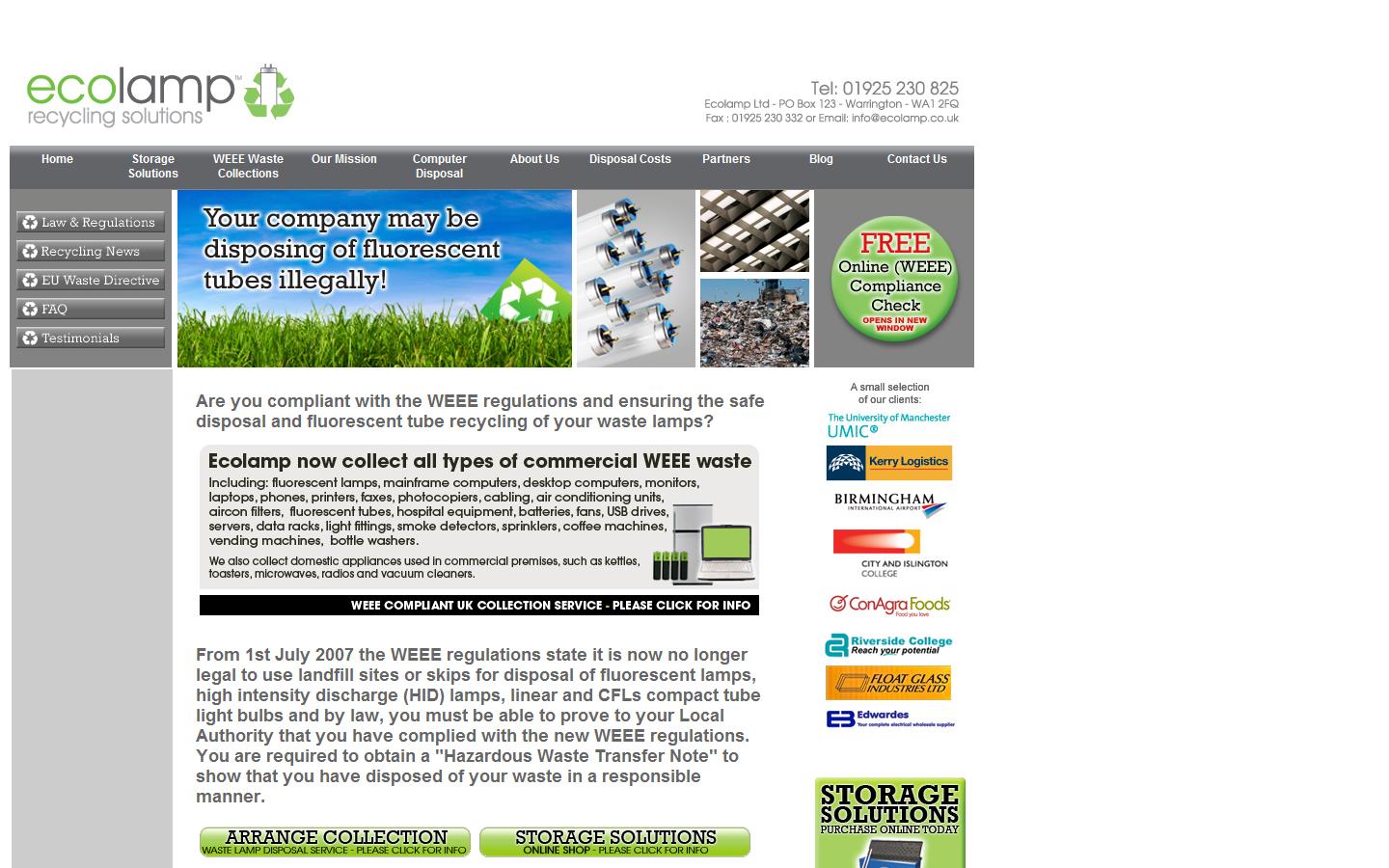 Ecolamp Ltd Website