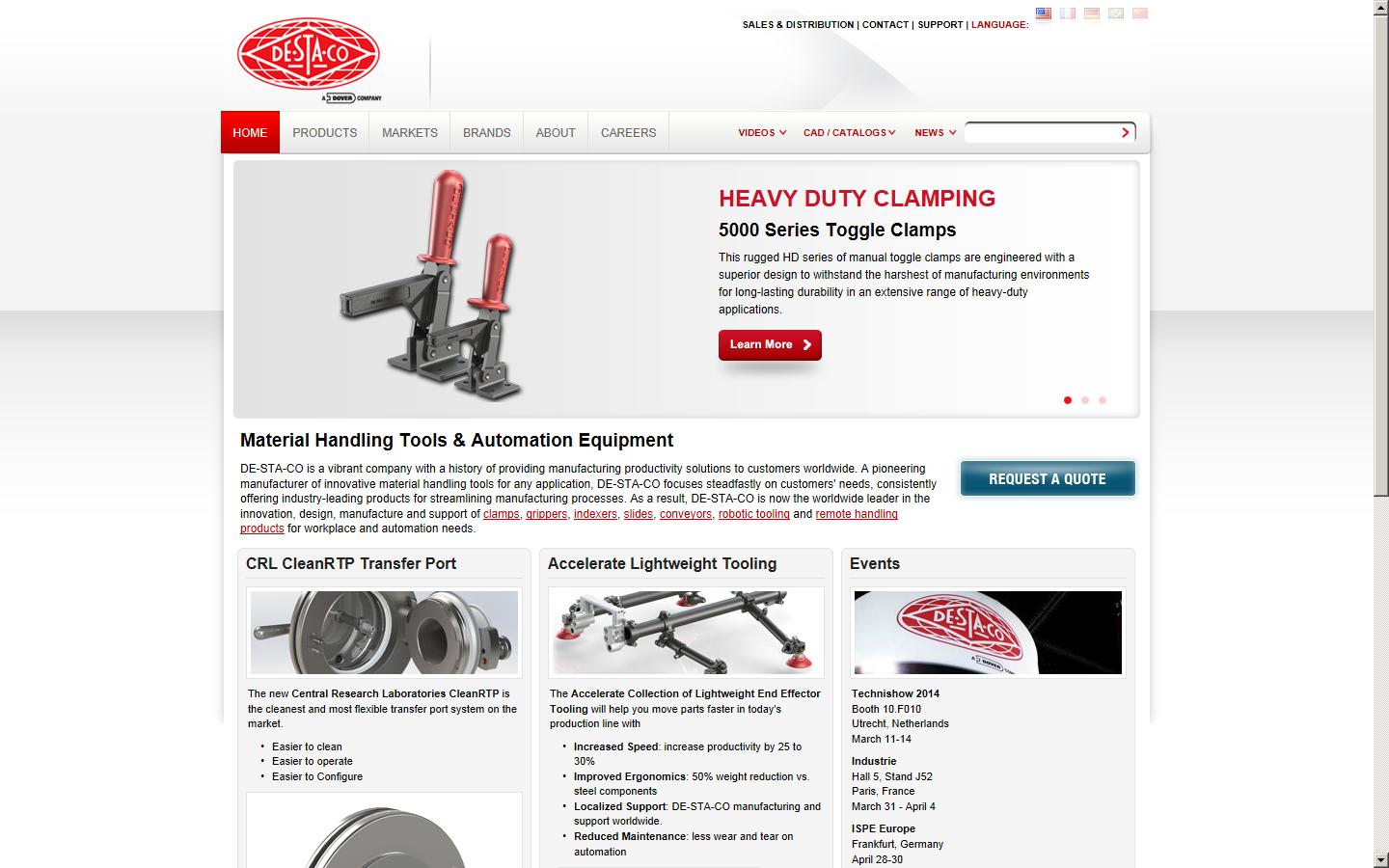 De-Sta-Co. U.K. Website