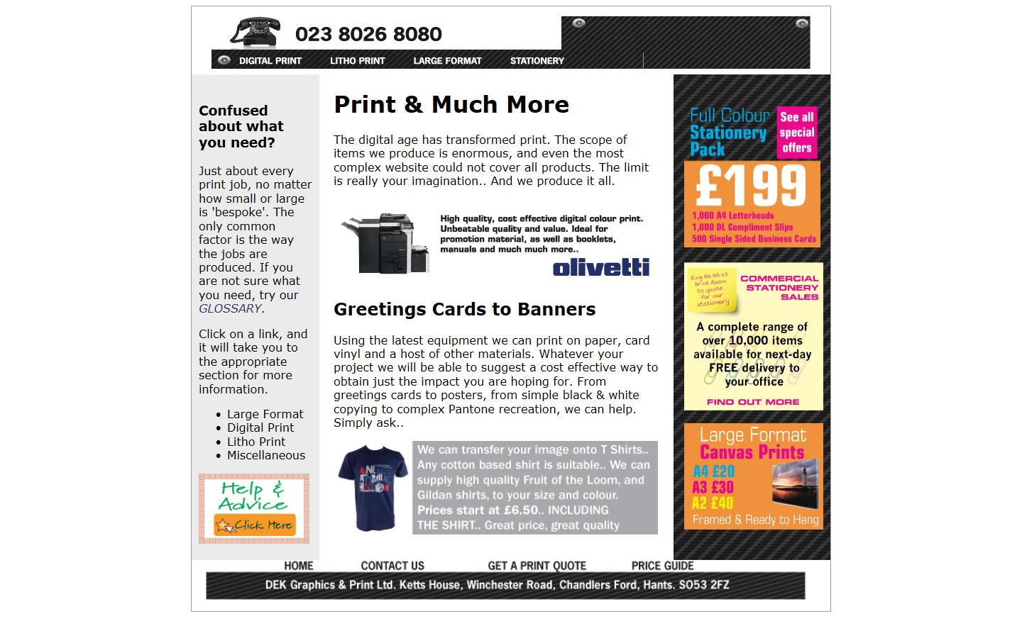 DEK Graphics Website