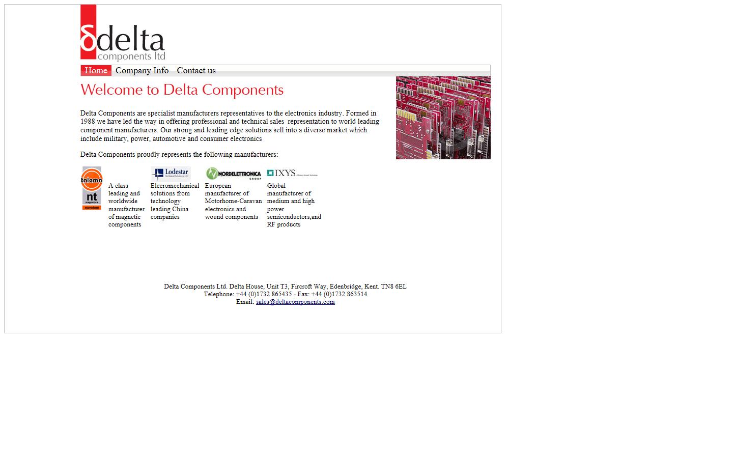 Delta Components Ltd Website