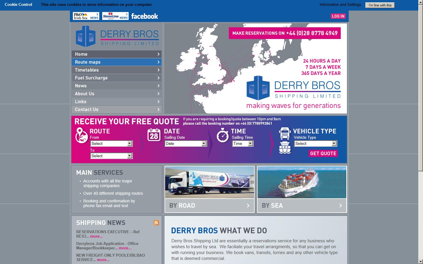 Derry Bros Shipping  Website