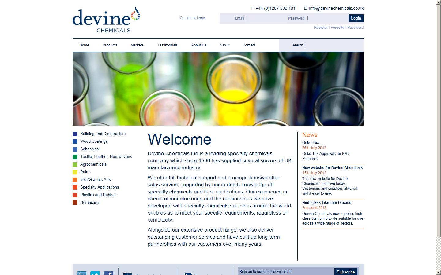 Devine Chemicals Ltd Website