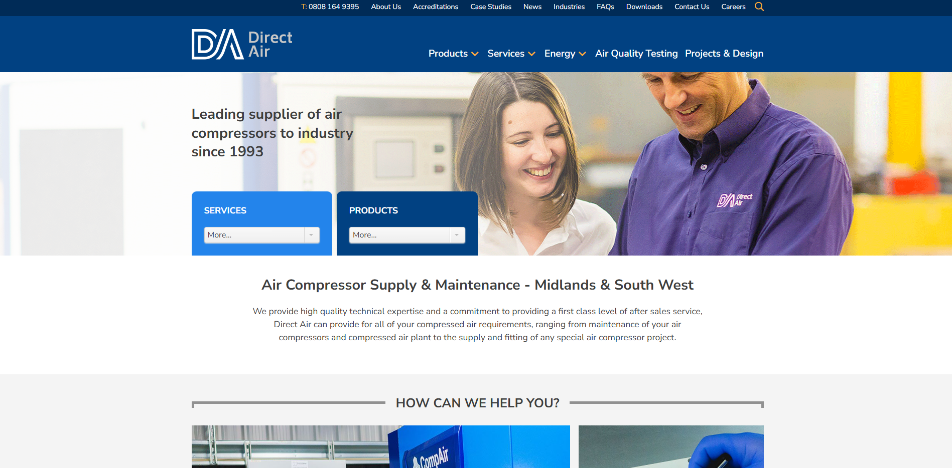 Direct Air & Pipework Ltd Website