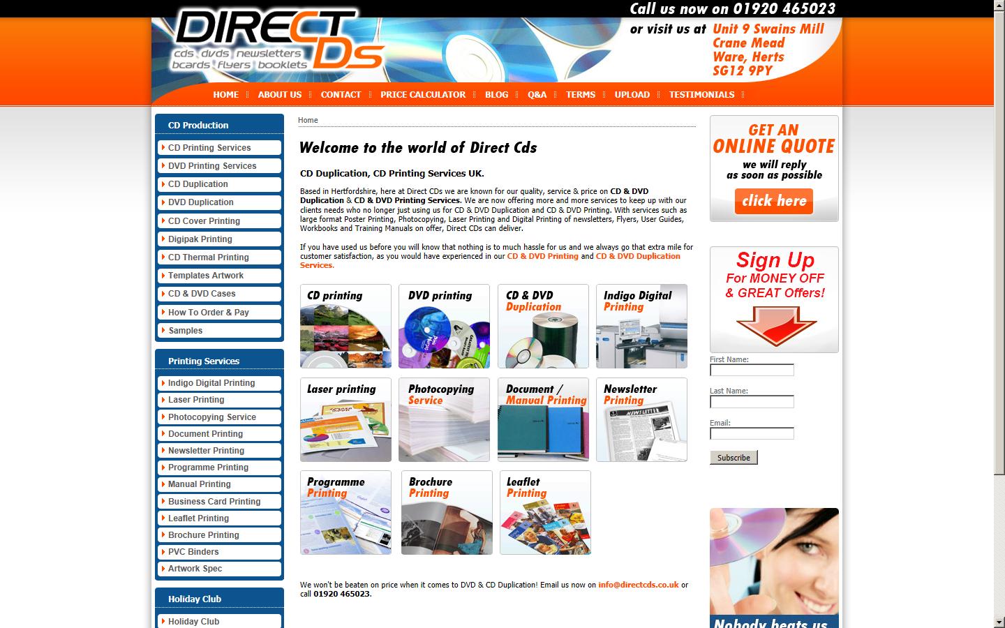 Direct CDs Ltd Website