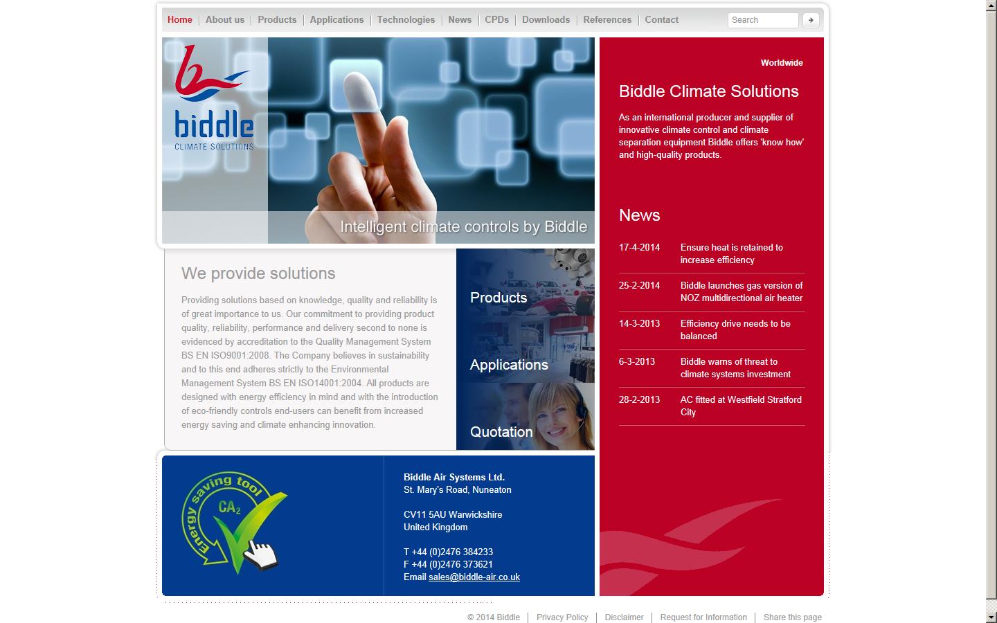 Biddle Air Systems Website