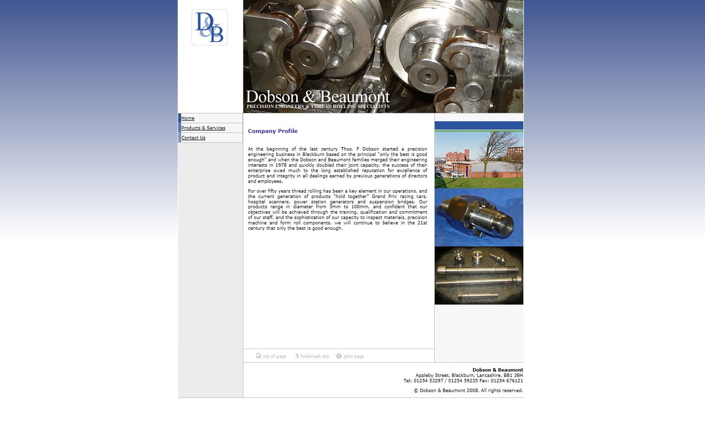 Dobson & Beaumont Ltd Website
