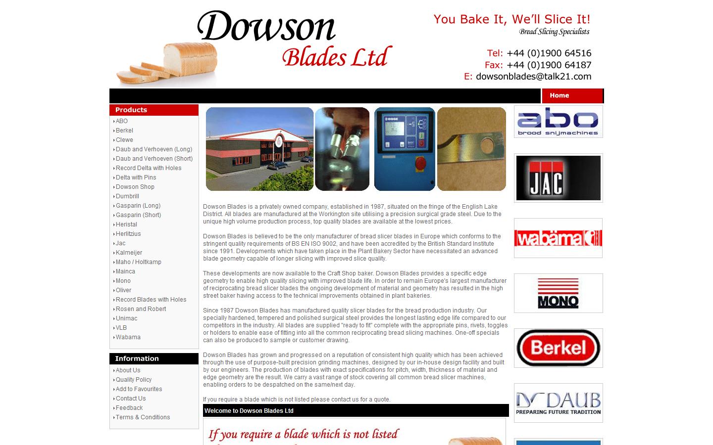 Dowson Blades Ltd Website