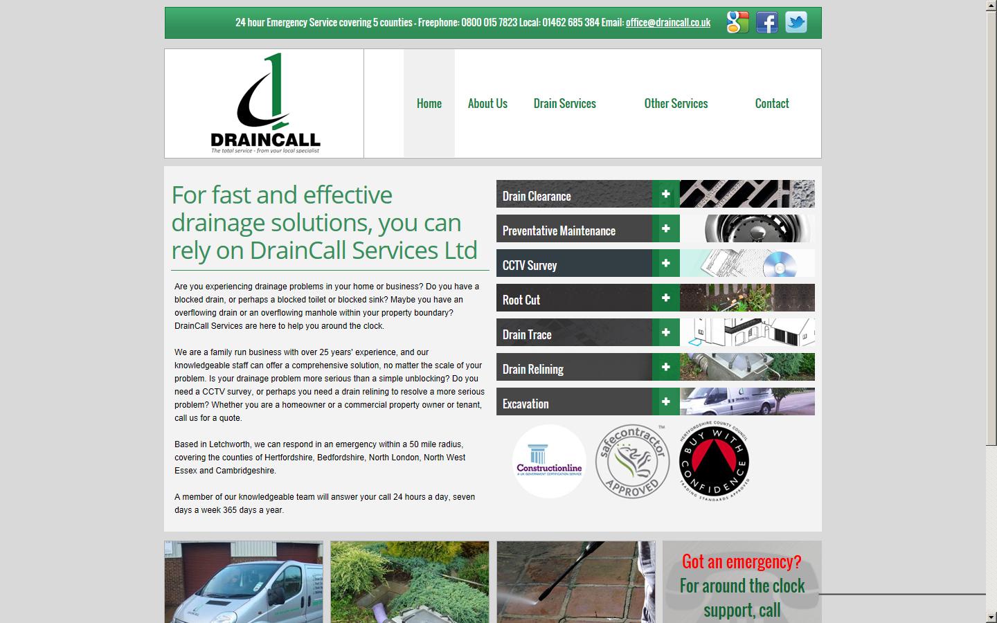 DrainCall Services Ltd Website