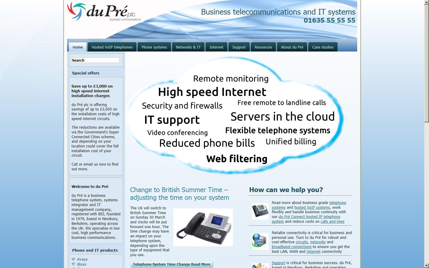 Du Pr&eacute; plc Website